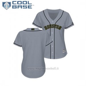 Maglia Baseball Donna Astros 2018 Dia de los Caidos Cool Base Grigio