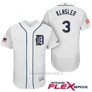 Maglia Baseball Uomo Detroit Tigers 2017 Estrellas y Rayas Ian Klnsler Bianco Flex Base