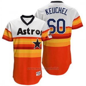 Maglia Baseball Uomo Houston Astros 60 Dallas Keuchel Arancione Turn Back The Clock