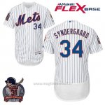 Maglia Baseball Uomo New York Mets Noah Syndergaard Bianco Flex Base With Piazza