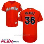 Maglia Baseball Uomo Miami Marlins Edinson Volquez Rosso Alterner Flex Base