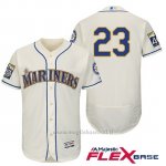Maglia Baseball Uomo Seattle Mariners 23 Nelson Cruz Crema 2017 Flex Base