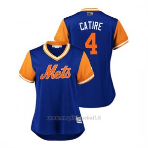 Maglia Baseball Donna New York Mets Wilmer Flores 2018 Llws Players Weekend Catire Royal