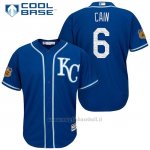 Maglia Baseball Uomo Kansas City Royals Lorenzo Cain 6 2017 Allenamento Primaverile Cool Base Giocatore