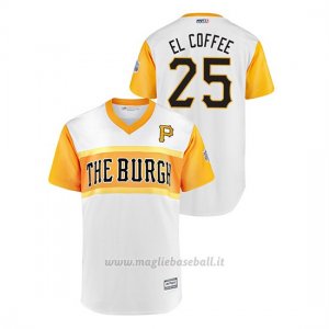 Maglia Baseball Hombre Pittsburgh Pirates 25 Gregory Polanco 2019 Little League Classic El Coffee Replica Bianco