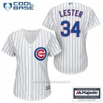 Maglia Baseball Uomo Chicago Cubs 34 Jon Lester Bianco 1ªCool Base