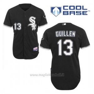 Maglia Baseball Uomo Chicago White Sox Ozzie Guillen 13 Nero Alterner Cool Base