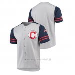 Maglia Baseball Uomo Cleveland Indians Button-down Stitches Autentico Grigio