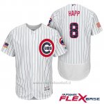 Maglia Baseball Uomo Chicago Cubs 2017 Estrellas y Rayas Cubs 8 Ian Happ Bianco Flex Base