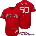 Maglia Baseball Uomo Boston Red Sox 50 Mookie Betts Rosso 2017 Allenamento Primaverile Flex Base Giocatore