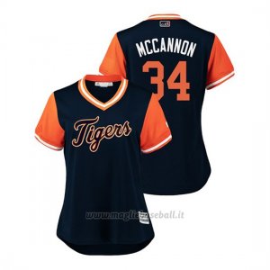 Maglia Baseball Donna Detroit Tigers James Mccann 2018 Llws Players Weekend Mccannon Blu
