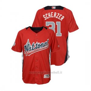 Maglia Baseball Bambino All Star Game Majestic Max Scherzer 2018 1ªRun Derby National League Rosso