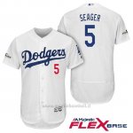 Maglia Baseball Uomo Los Angeles Dodgers 2017 Postseason Corey Seager Bianco Flex Base
