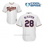 Maglia Baseball Uomo Minnesota Twins Bert Blyleven 28 Bianco 1ªCool Base