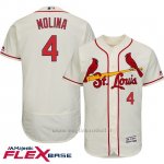 Maglia Baseball Uomo St. Louis Cardinals Yadier Molina Crema Majestic Autentico Collezione Flex Base Crema
