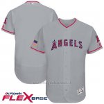 Maglia Baseball Uomo Los Angeles Angels 2017 Estrellas y Rayas Grigio Flex Base
