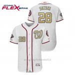 Maglia Baseball Uomo Washington Nationals 28 Kurt Suzuki 2019 Gold Program Flex Base Bianco