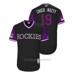 Maglia Baseball Uomo Colorado Rockies Charlie Neromon 2018 Llws Players Weekend Chuck Nazty Nero