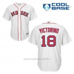 Maglia Baseball Uomo Boston Red Sox 18 Shane Victorino Bianco 1ªCool Base
