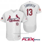 Maglia Baseball Uomo St. Louis Cardinals 2017 Estrellas y Rayas Matt Carpenter Bianco Flex Base