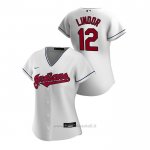 Maglia Baseball Donna Cleveland Indians Francisco Lindor 2020 Replica Primera Bianco