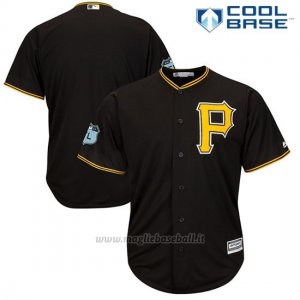 Maglia Baseball Uomo Pittsburgh Pirates Nero 2017 Allenamento Primaverile Cool Base