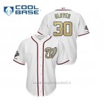 Maglia Baseball Uomo Washington Nationals 30 Koda Glover 2019 Gold Program Cool Base Bianco