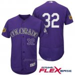 Maglia Baseball Uomo Colorado Rockies Tyler Chatwood 32 Colorado Rockies Viola 2017 Allenamento Primaverile Flex Base Giocatore