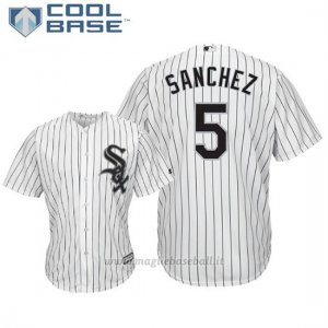 Maglia Baseball Uomo Chicago White Sox Yolmer Sanchez Cool Base Majestic 1ªBianco