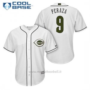 Maglia Baseball Uomo Cincinnati Reds 9 Jose Peraza Bianco2018 Alterner Cool Base