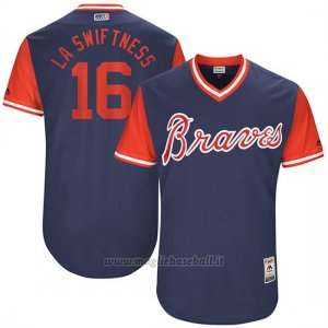 Maglia Baseball Uomo Atlanta Braves 2017 Little League World Series 16 Lane Adams Blu