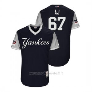 Maglia Baseball Uomo New York Yankees A.j. Cole 2018 Llws Players Weekend Aj Blu