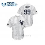 Maglia Baseball Uomo New Y Ork Yankees 99 Aaron Judge 2019 Postseason Cool Base Bianco