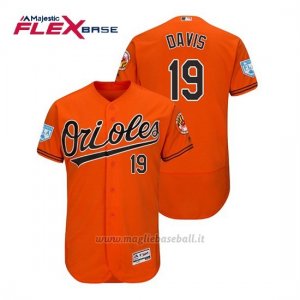 Maglia Baseball Uomo Baltimore Orioles Chris Davis Flex Base Entrenamiento De Primavera 2019 Arancione