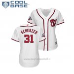 Maglia Baseball Donna Washington Nationals Max Scherzer 2018 All Star Game Cool Base Bianco