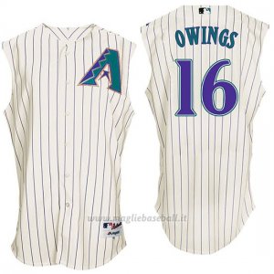 Maglia Baseball Uomo Arizona Diamondbacks 16 Chris Owings Bianco Turn Back The Clock
