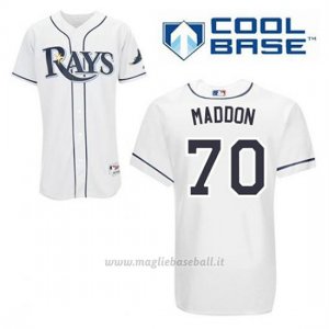 Maglia Baseball Uomo Tampa Bay Rays Joe Maddon 70 Bianco 1ªCool Base