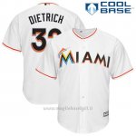 Maglia Baseball Uomo Miami Marlins Derek Dietrich Bianco Cool Base