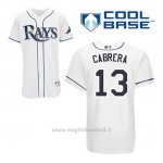 Maglia Baseball Uomo Tampa Bay Rays Asdrubal Cabrera 13 Bianco 1ªCool Base
