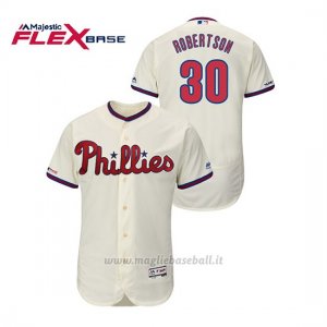 Maglia Baseball Uomo Philadelphia Phillies David Robertson 150th Aniversario Patch Flex Base Crema