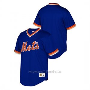 Maglia Baseball Uomo New York Mets Cooperstown Collection Mesh Wordmark V-neck Blu