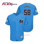 Maglia Baseball Uomo Miami Marlins Dan Straily Flex Base Entrenamiento De Primavera 2019 Blu