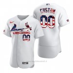 Maglia Baseball Uomo St. Louis Cardinals Personalizzate Stars & Stripes 4th Of July Bianco