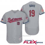 Maglia Baseball Uomo Baltimore Orioles 2017 Estrellas Y Rayas 19 Chris Davis Grigio Flex Base