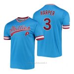 Maglia Baseball Uomo Philadelphia Phillies Bryce Harper Cooperstown Collection Stitches Blu