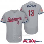 Maglia Baseball Uomo Baltimore Orioles 2017 Estrellas Y Rayas 13 Manny Machado Grigio Flex Base
