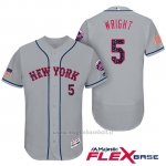 Maglia Baseball Uomo New York Mets 2017 Estrellas y Rayas David Wright Grigio Flex Base