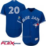 Maglia Baseball Uomo Toronto Blue Jays Josh Donaldson 20 Blu Flex Base Autentico Collezione On Field Allenamento Primaverile