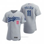 Maglia Baseball Uomo Los Angeles Dodgers A.j. Pollock Autentico 2020 Alternato Grigio