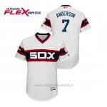 Maglia Baseball Uomo Chicago White Sox Tim Anderson 150th Aniversario Patch Flex Base Bianco